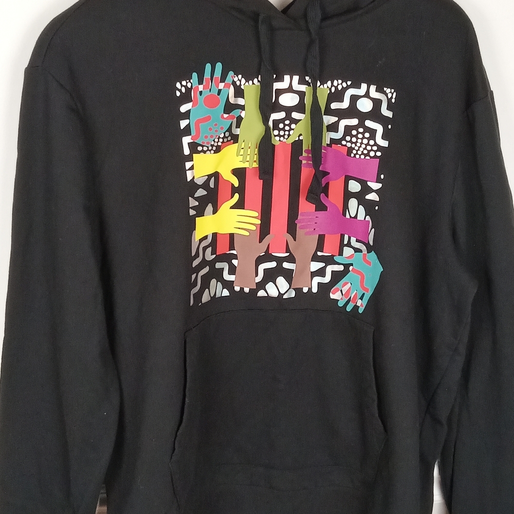 Colorful Graphic Black Hoodie(black History Month)
